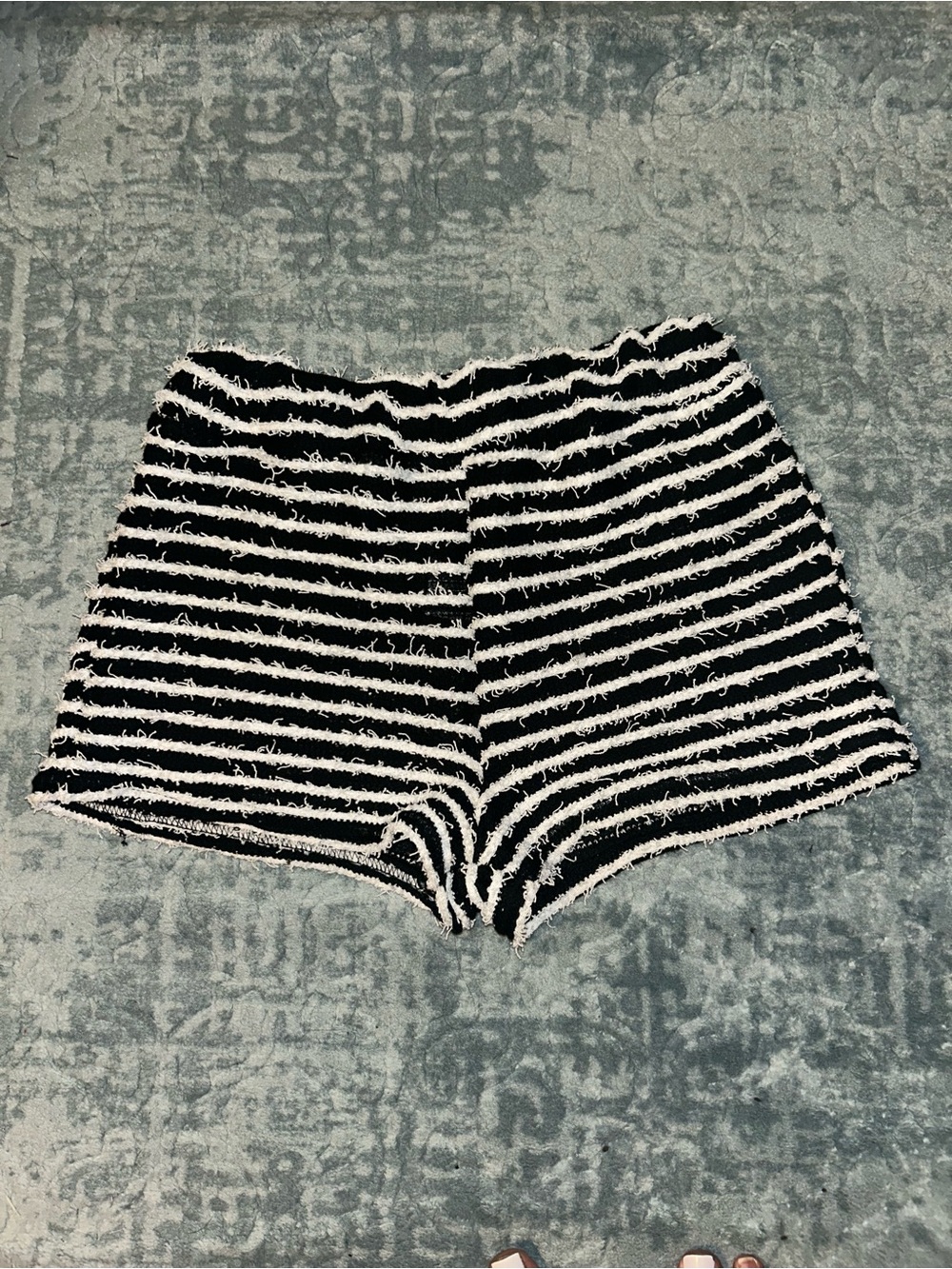 Striped Black and White Shorts